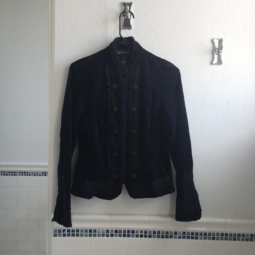 Crushed velvet short jacket